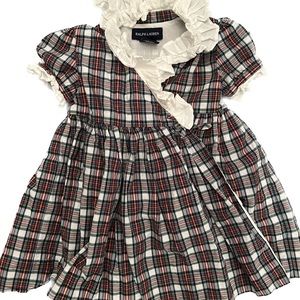 Ralph Lauren Toddler red plaid dress with bloomers 9mo
